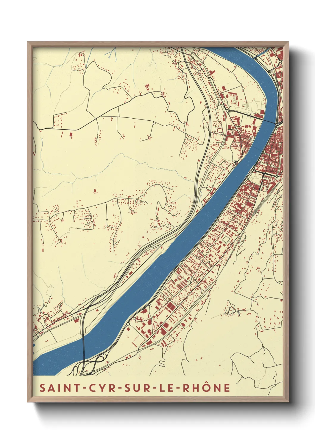Une affiche de carte sur Saint-Cyr-sur-le-Rhône