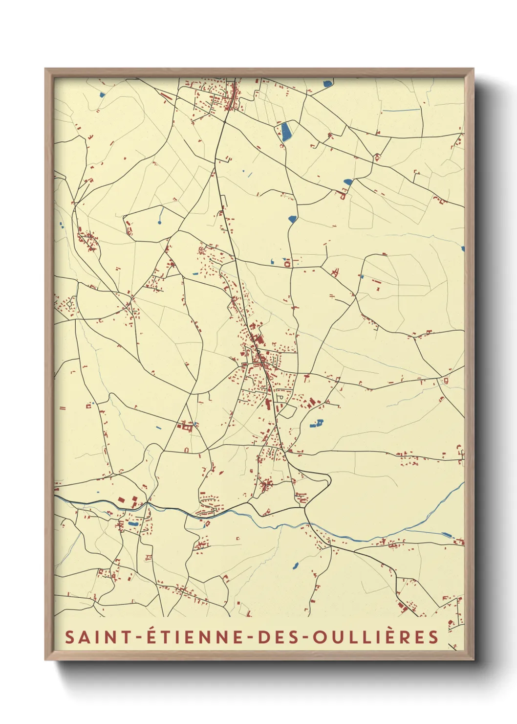 Un poster carteSaint-Étienne-des-Oullières