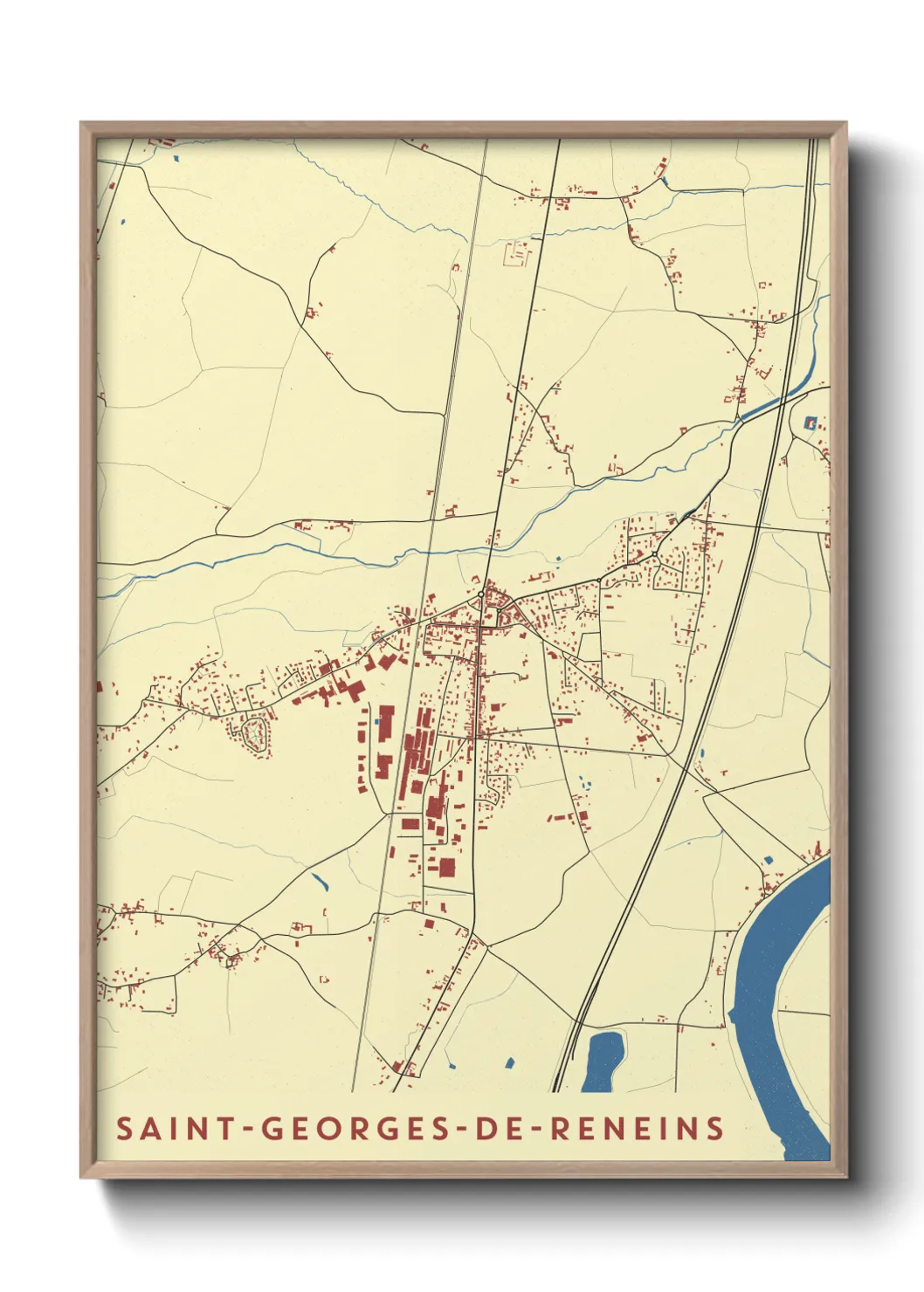 Une affiche de carte sur Saint-Georges-de-Reneins