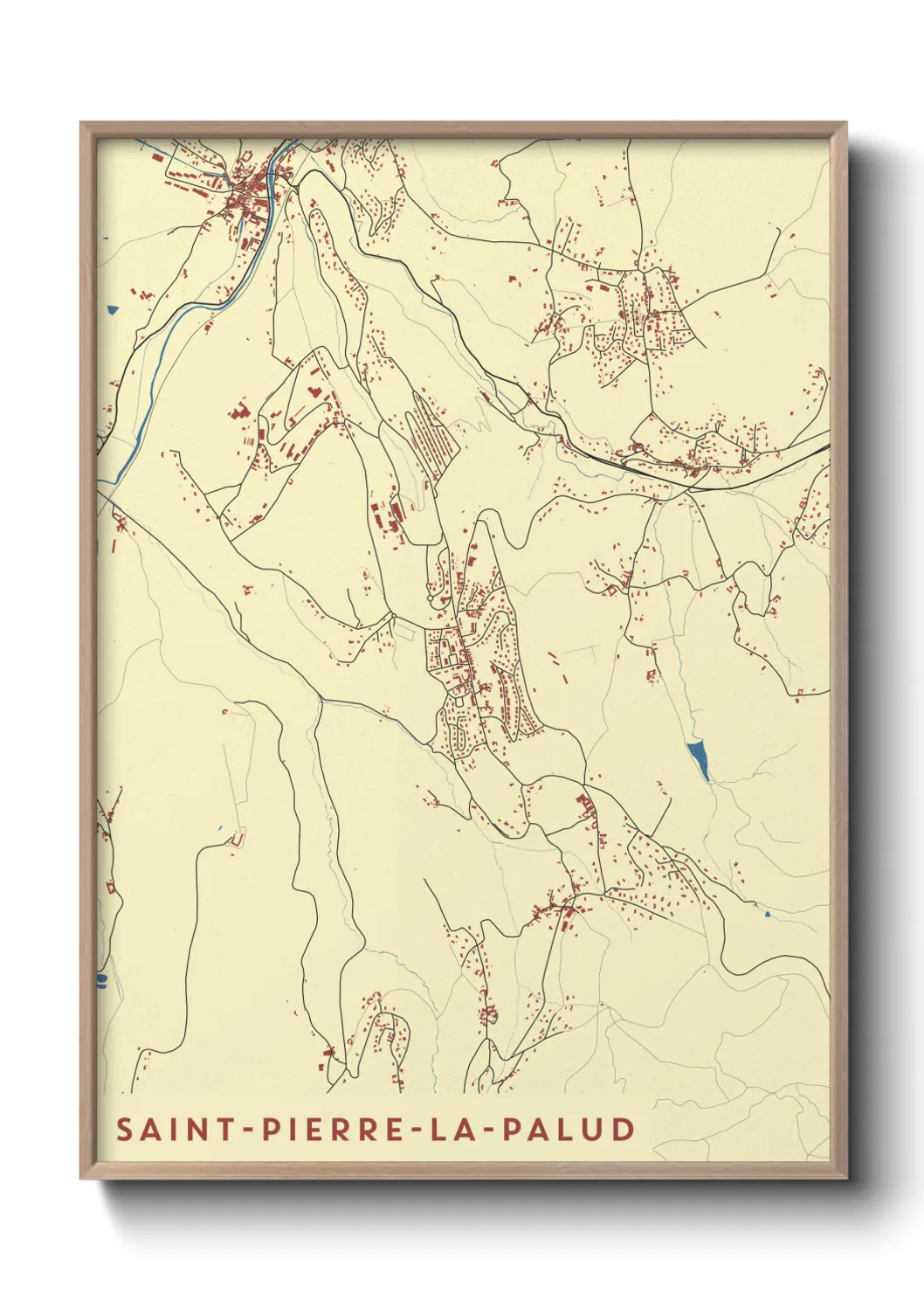 Une affiche de carte sur Saint-Pierre-la-Palud