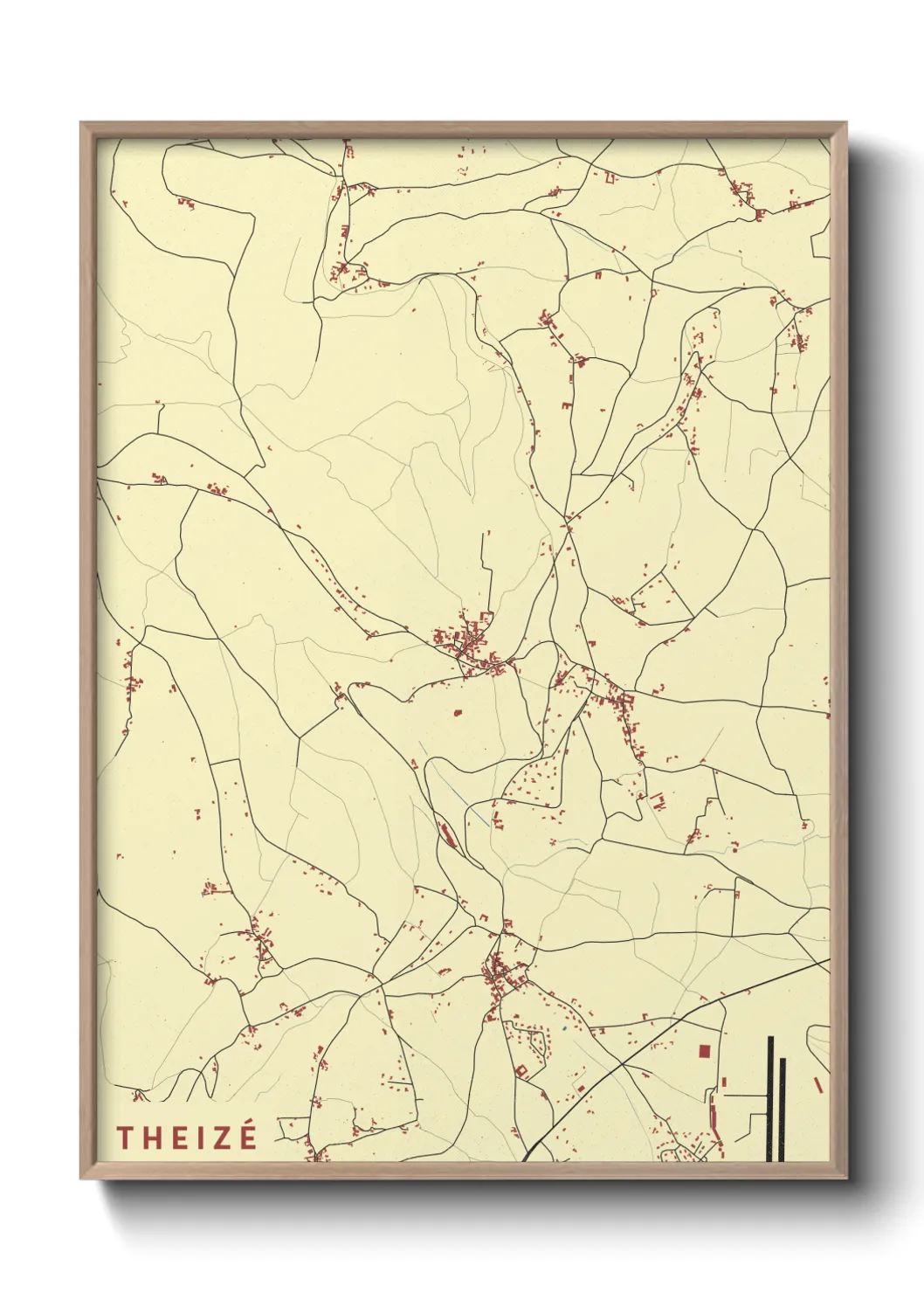 Une affiche de carte sur Theizé