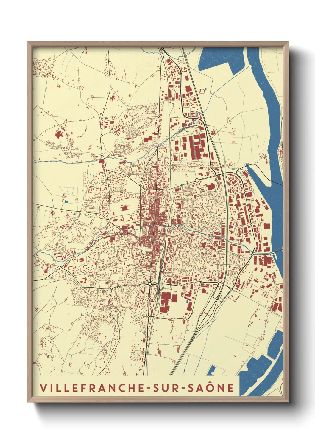 Un poster carteVillefranche-sur-Saône