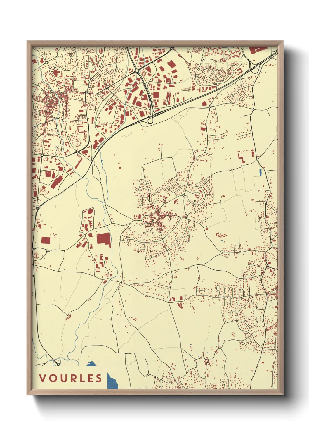 Une affiche de carte sur Vourles