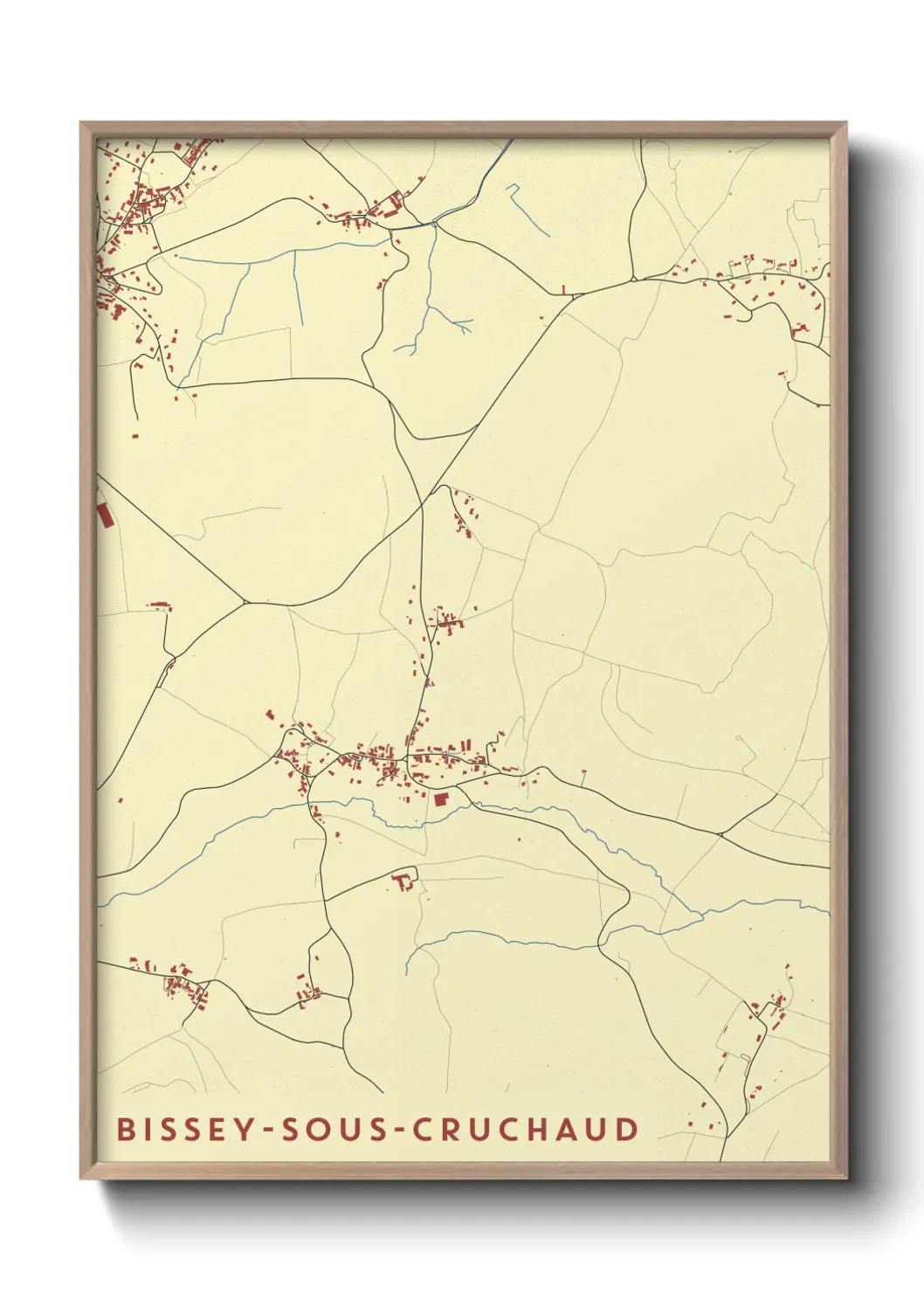 Une affiche de carte sur Bissey-sous-Cruchaud