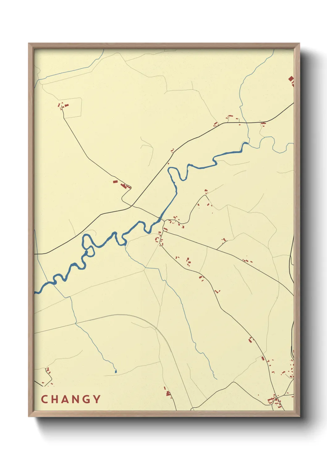 Une affiche de carte sur Changy