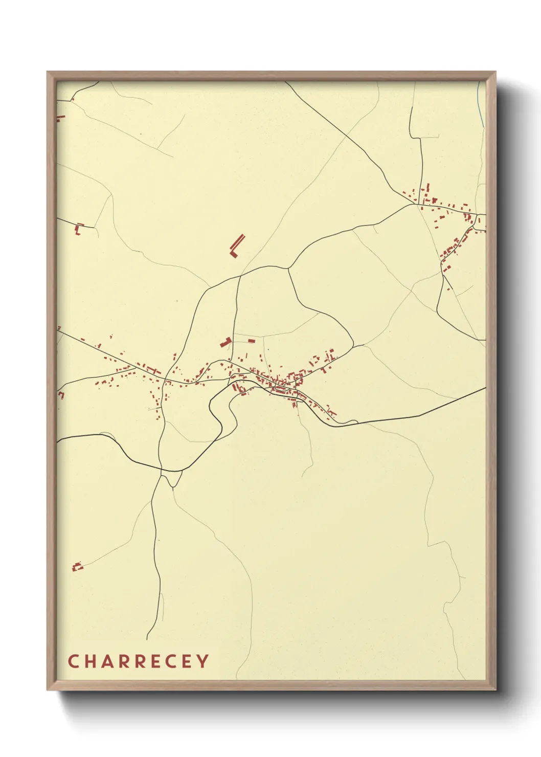 Une affiche de carte sur Charrecey