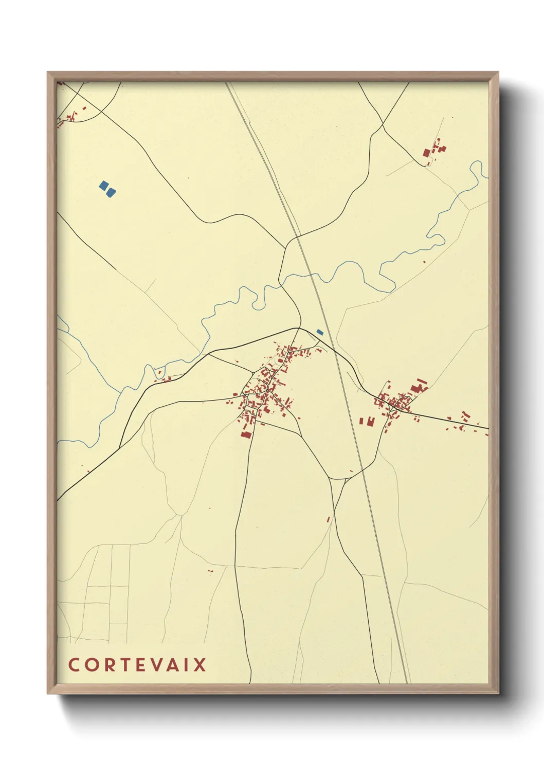 Une affiche de carte sur Cortevaix