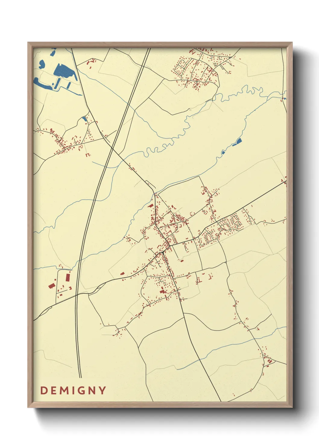 Une affiche de carte sur Demigny