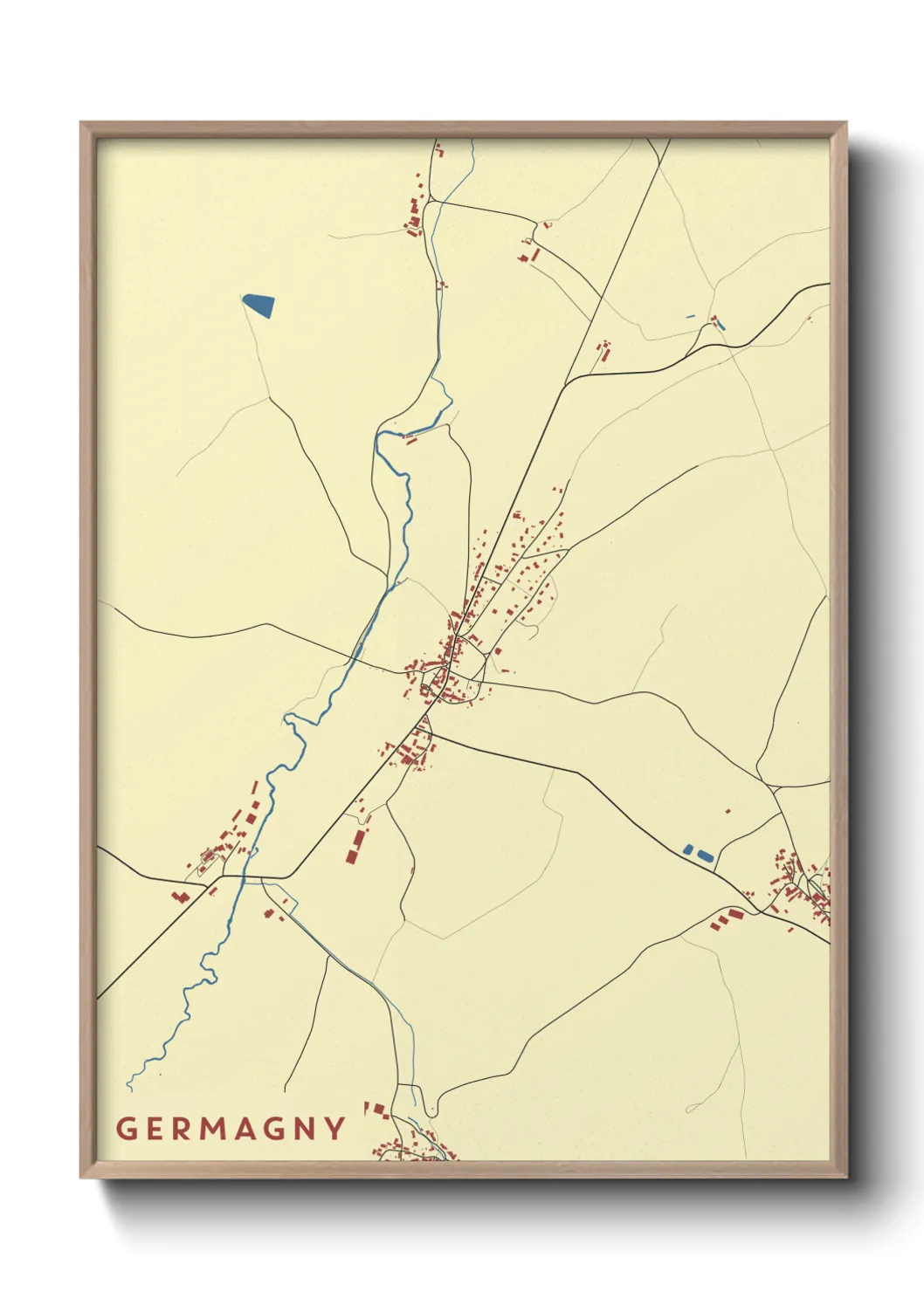 Une affiche de carte sur Germagny