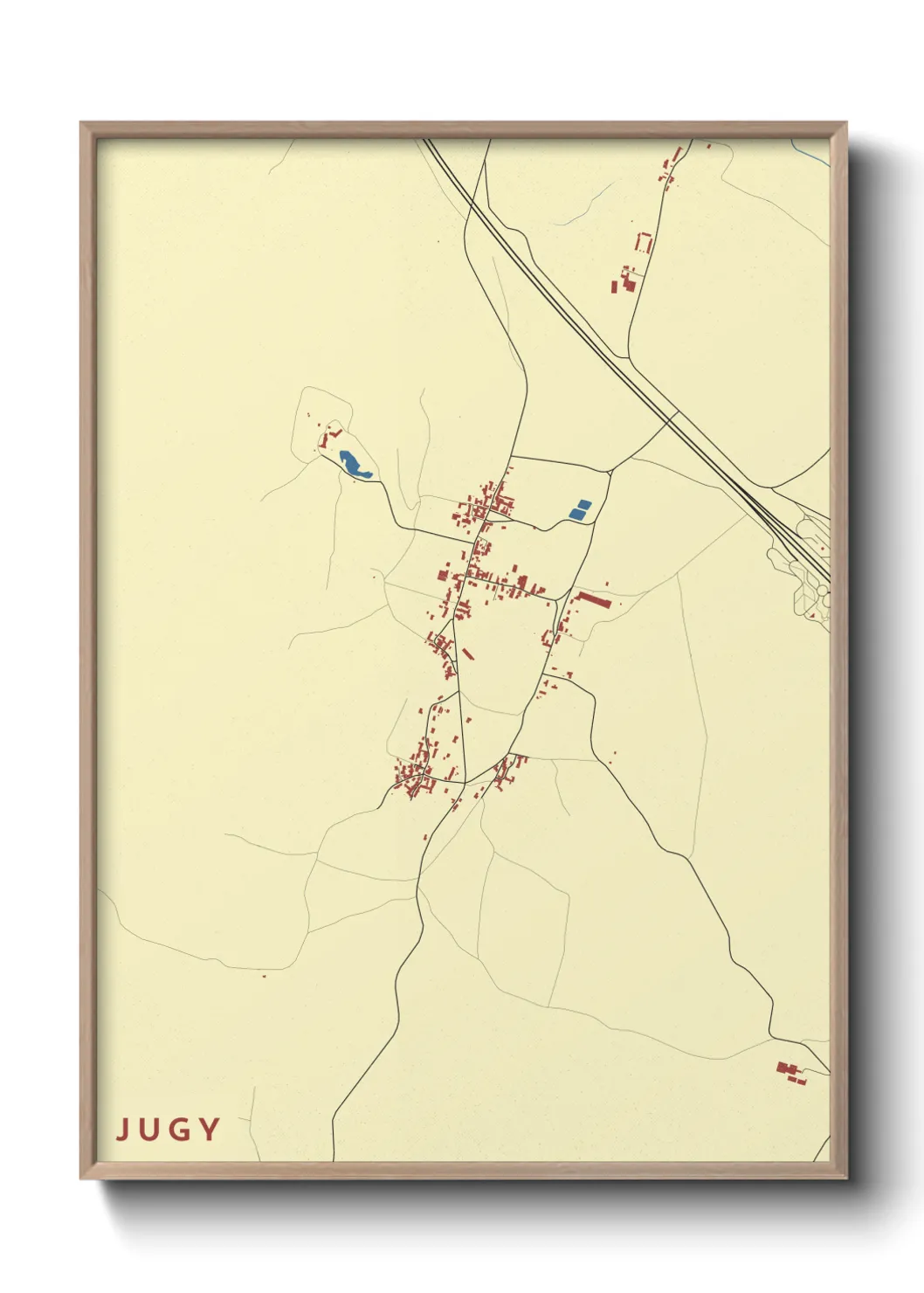 Une affiche de carte sur Jugy