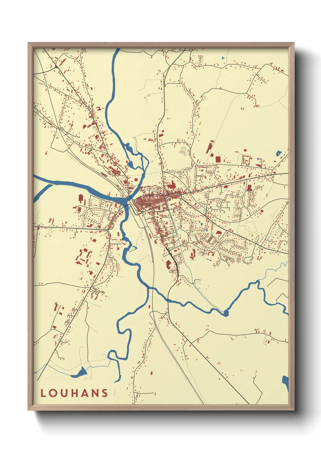 Une affiche de carte sur Louhans