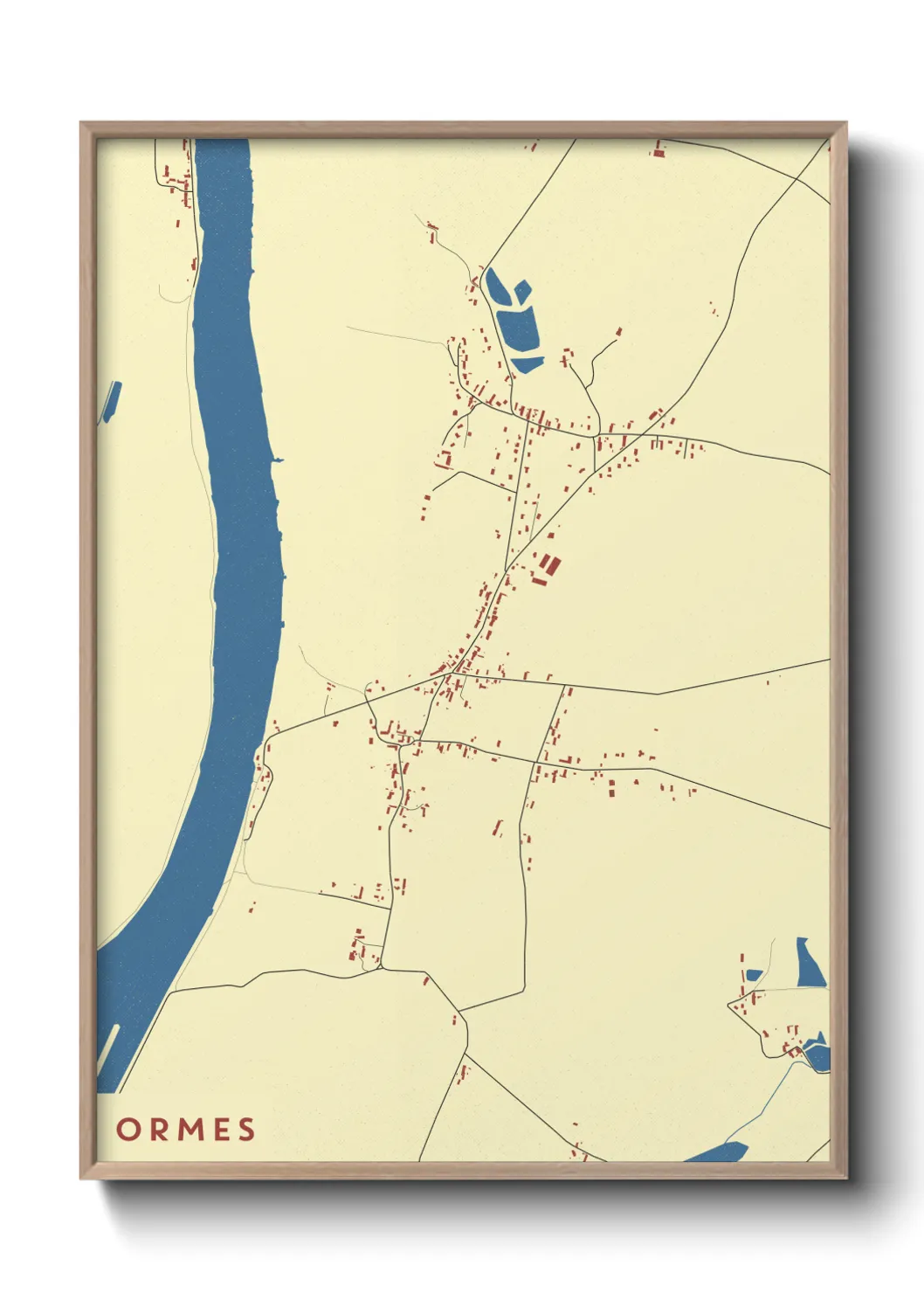 Une affiche de carte sur Ormes