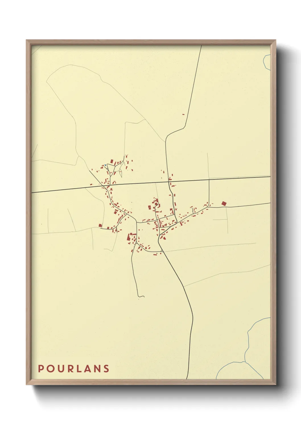 Une affiche de carte sur Pourlans