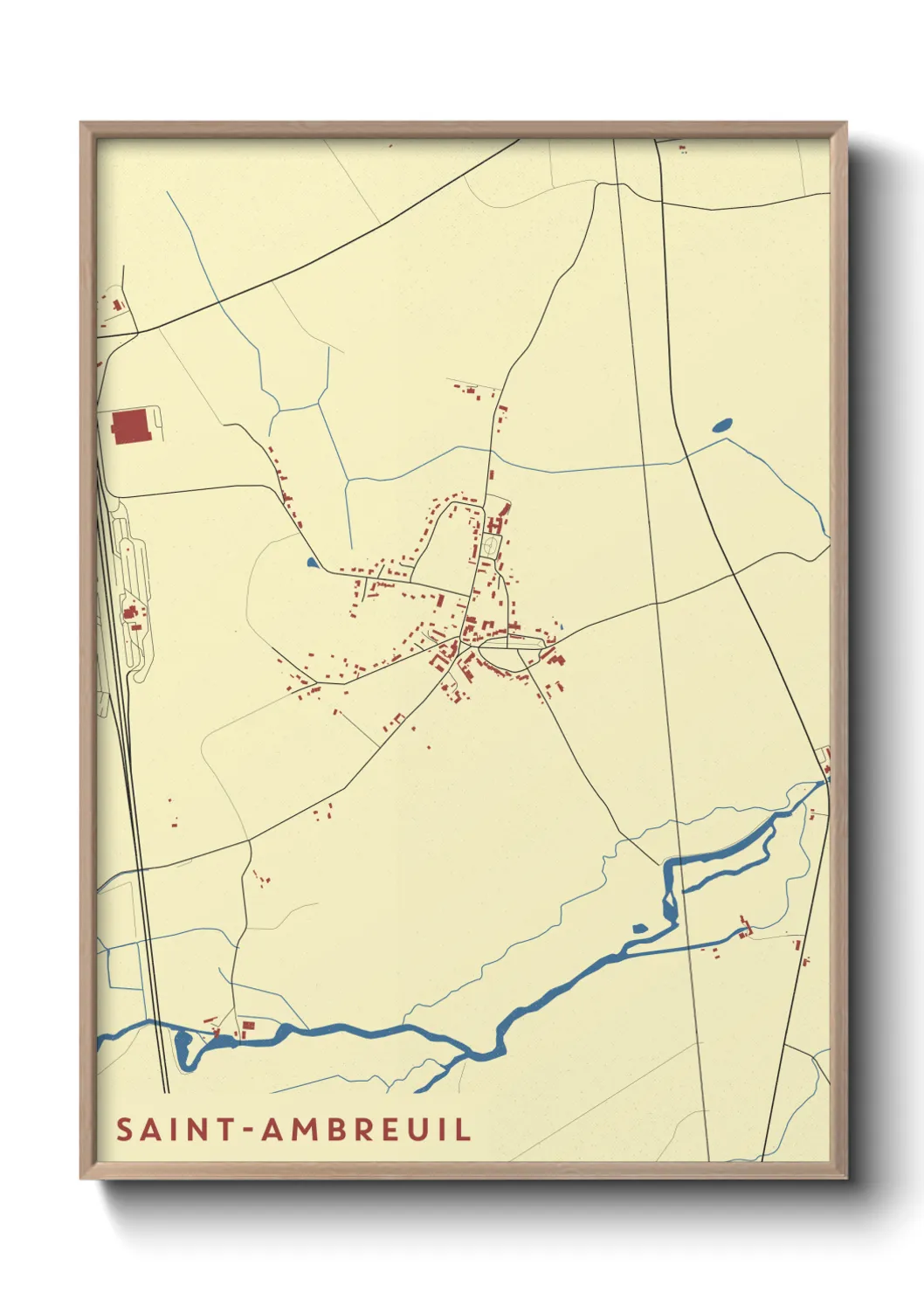 Une affiche de carte sur Saint-Ambreuil