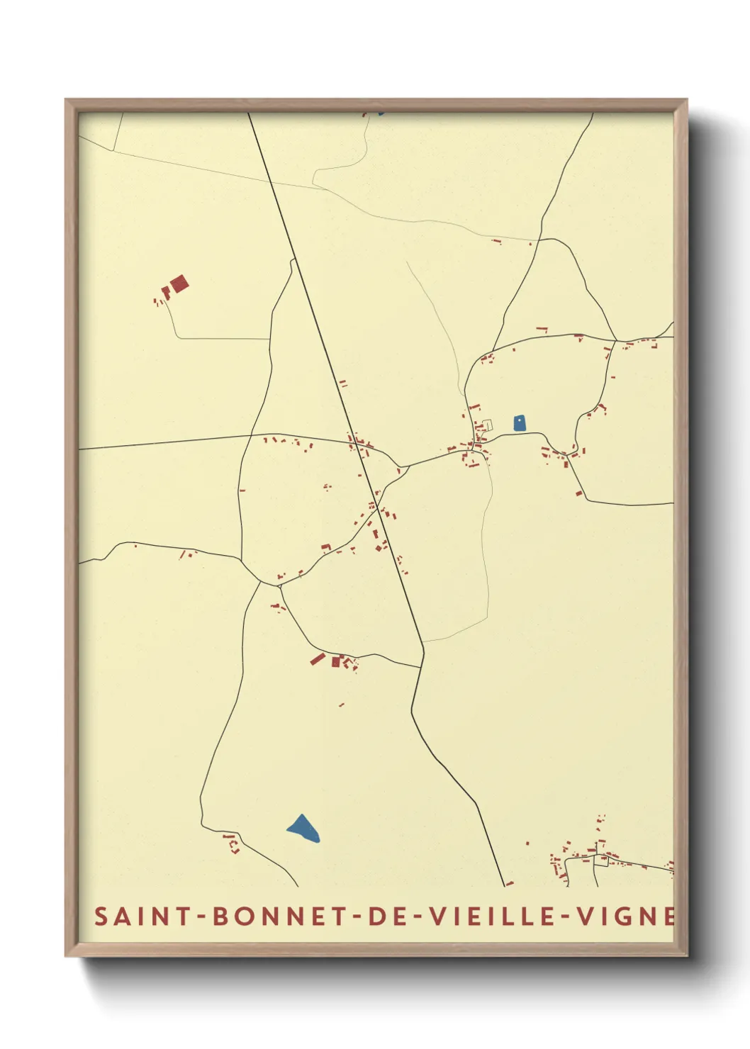 Une affiche de carte sur Saint-Bonnet-de-Vieille-Vigne