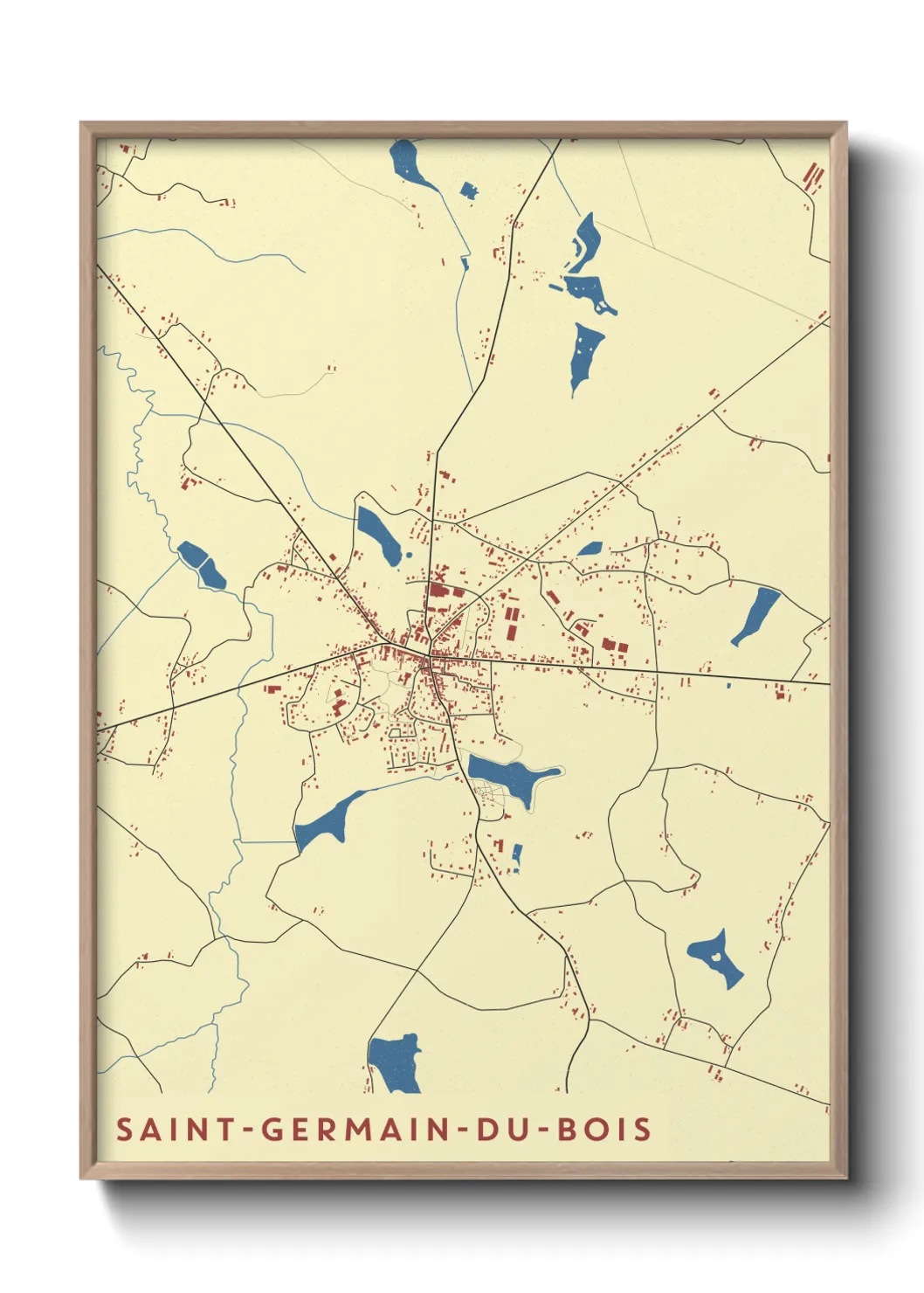 Une affiche de carte sur Saint-Germain-du-Bois