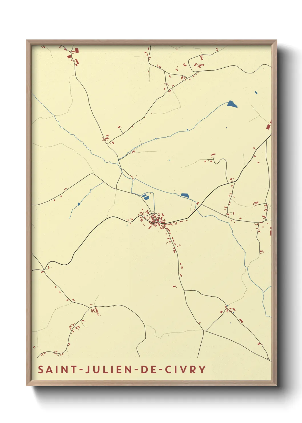 Une affiche de carte sur Saint-Julien-de-Civry