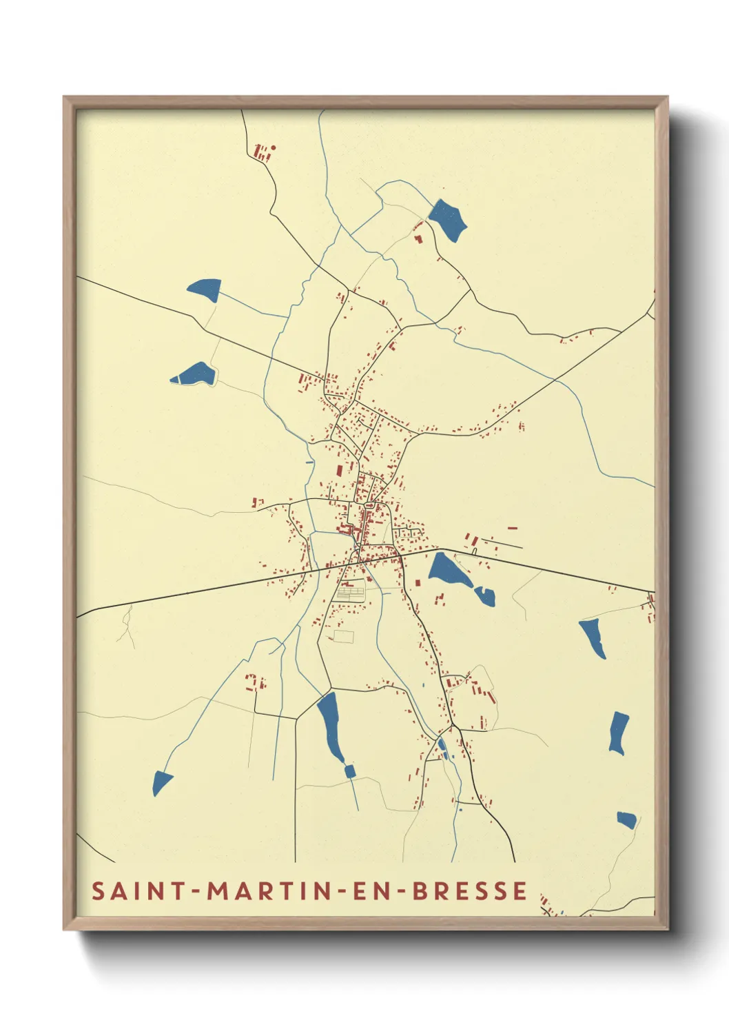 Une affiche de carte sur Saint-Martin-en-Bresse