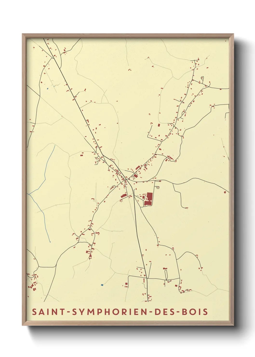 Une affiche de carte sur Saint-Symphorien-des-Bois