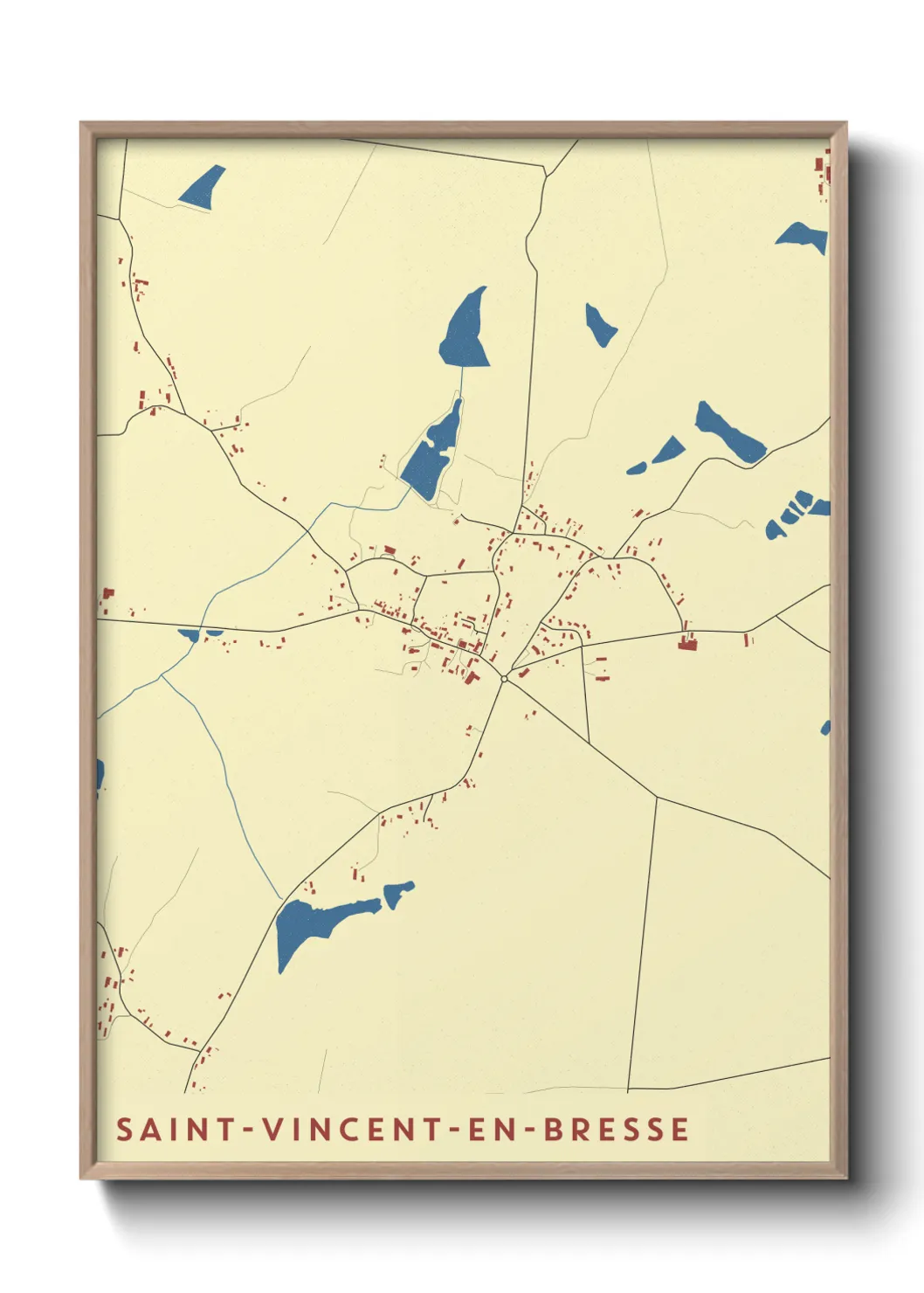 Un poster carteSaint-Vincent-en-Bresse