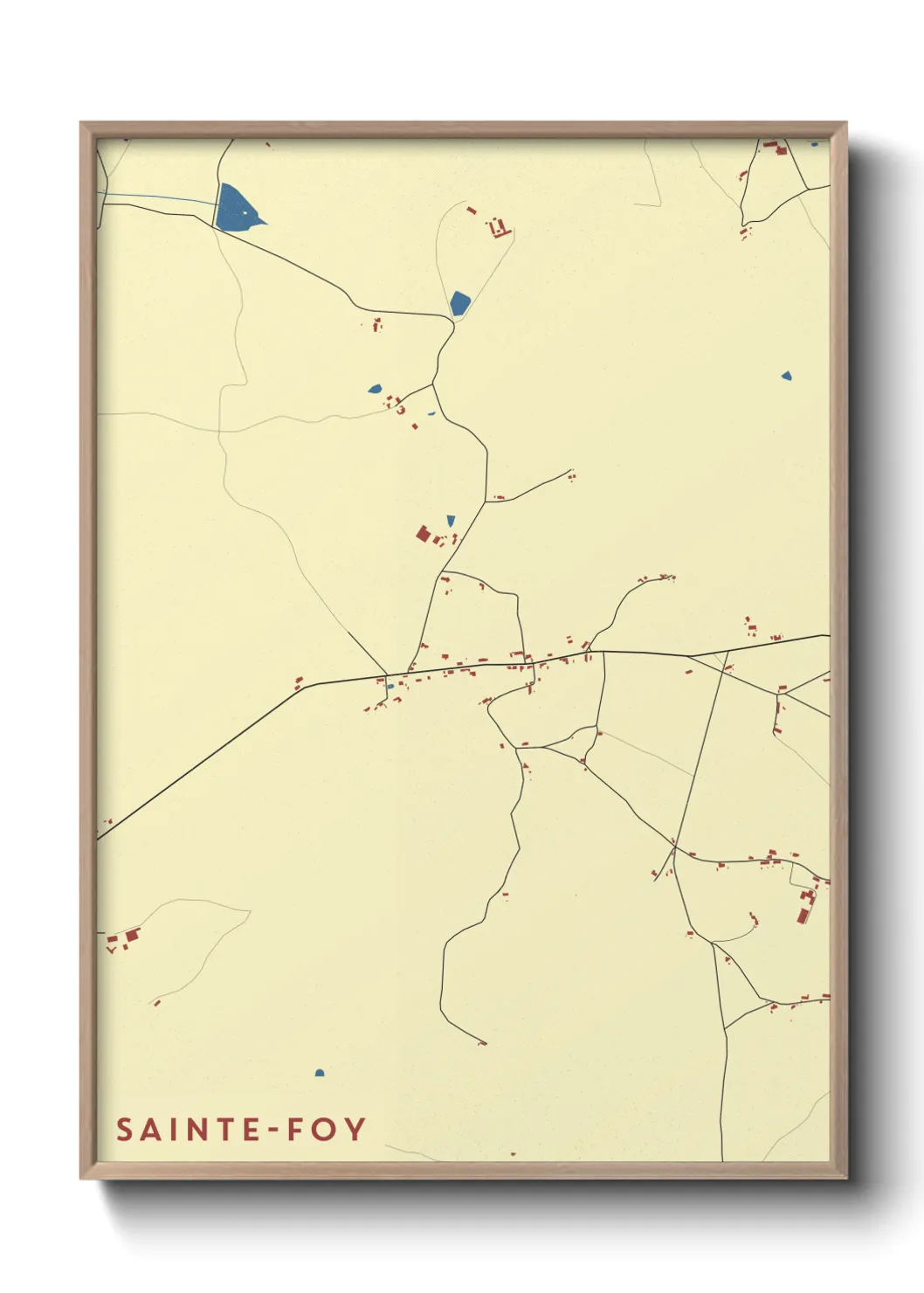 Une affiche de carte sur Sainte-Foy