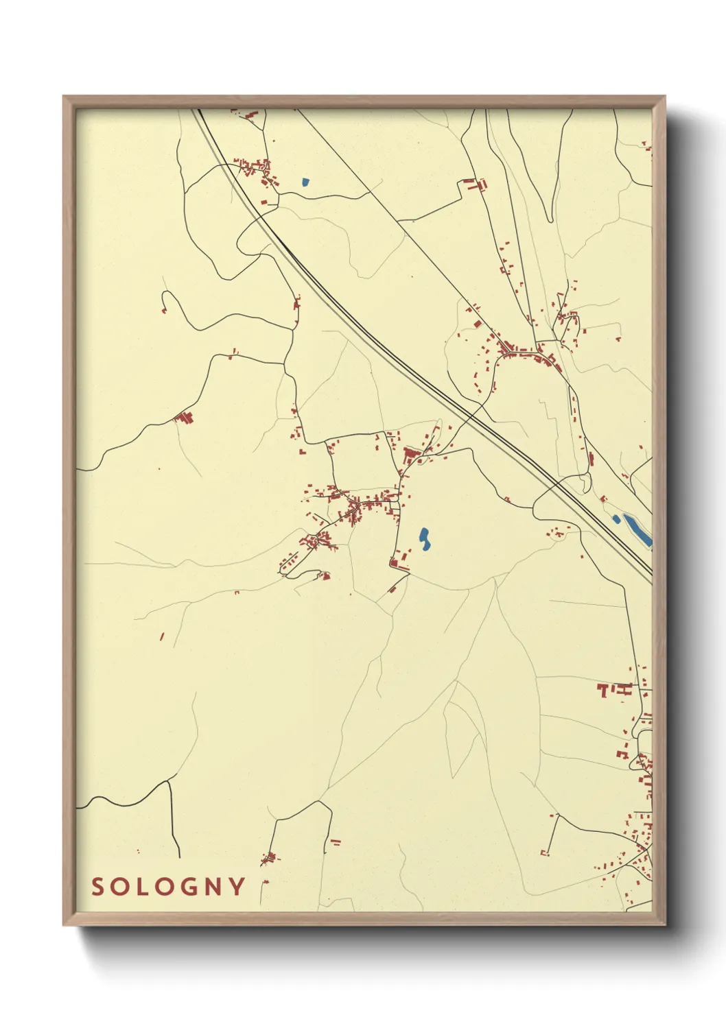 Une affiche de carte sur Sologny