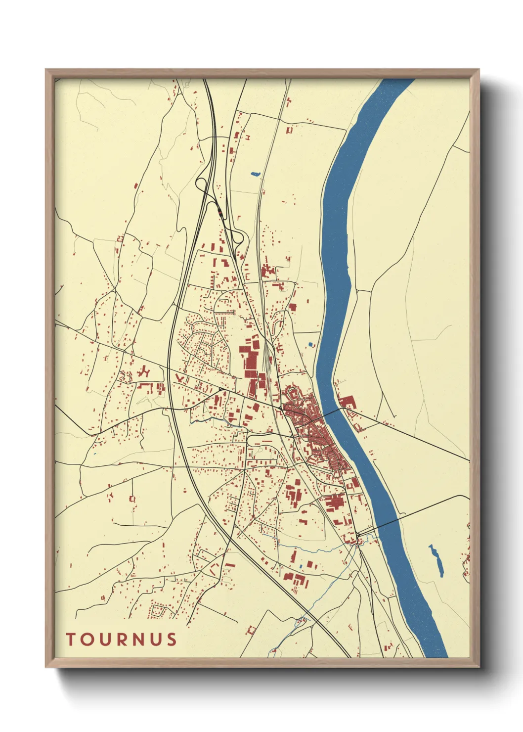 Une affiche de carte sur Tournus