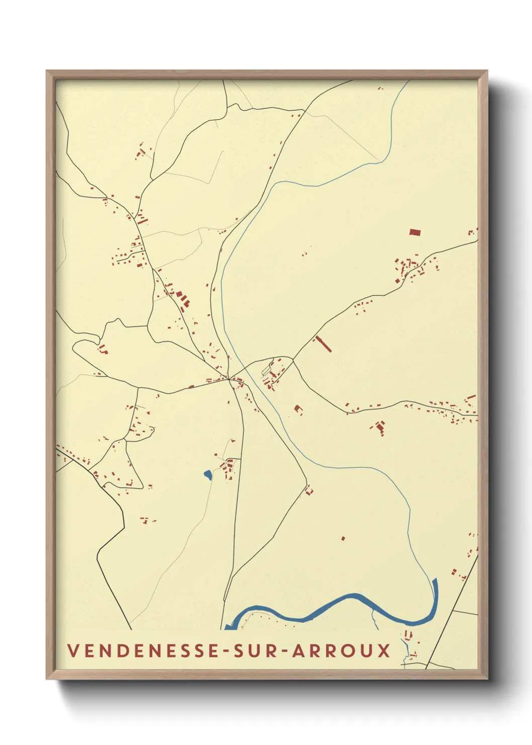 Une affiche de carte sur Vendenesse-sur-Arroux