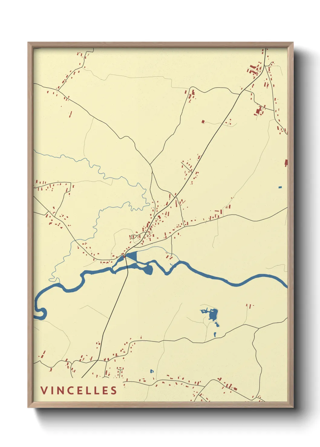 Une affiche de carte sur Vincelles