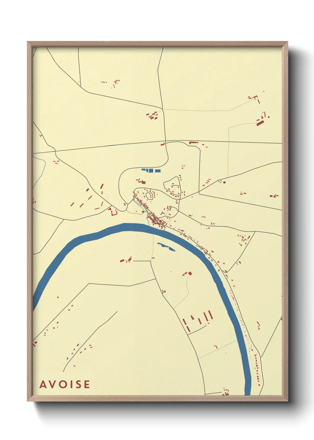 Une affiche de carte sur Avoise