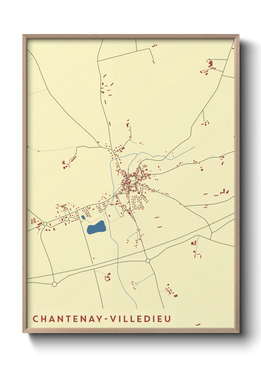 Une affiche de carte sur Chantenay-Villedieu