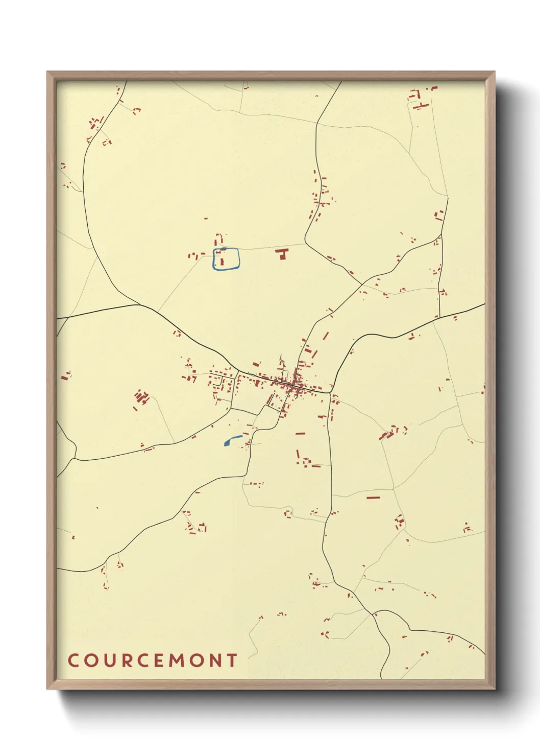 Une affiche de carte sur Courcemont