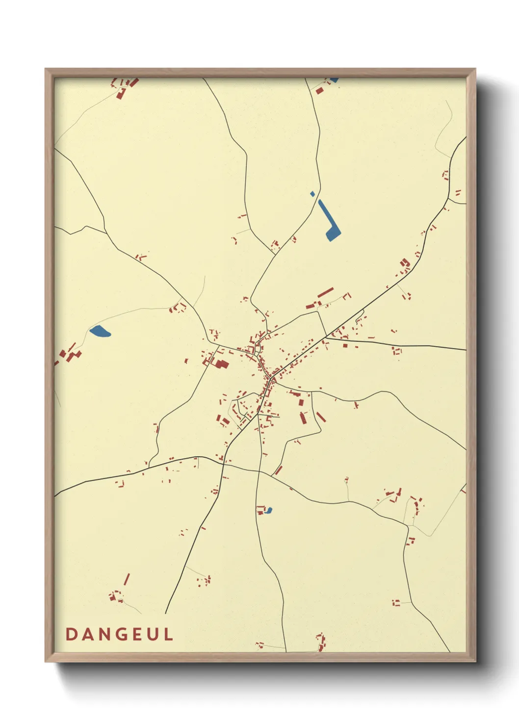 Une affiche de carte sur Dangeul