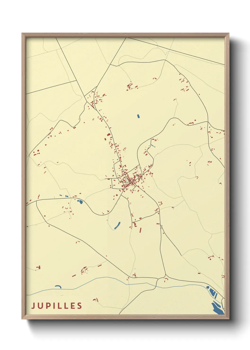 Une affiche de carte sur Jupilles