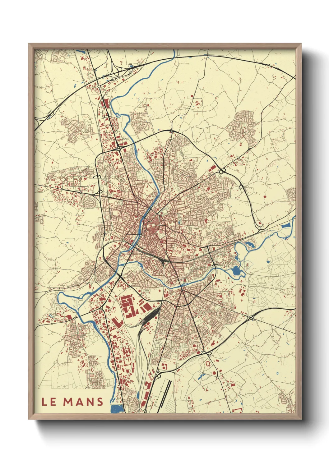 Une affiche de carte sur Le Mans