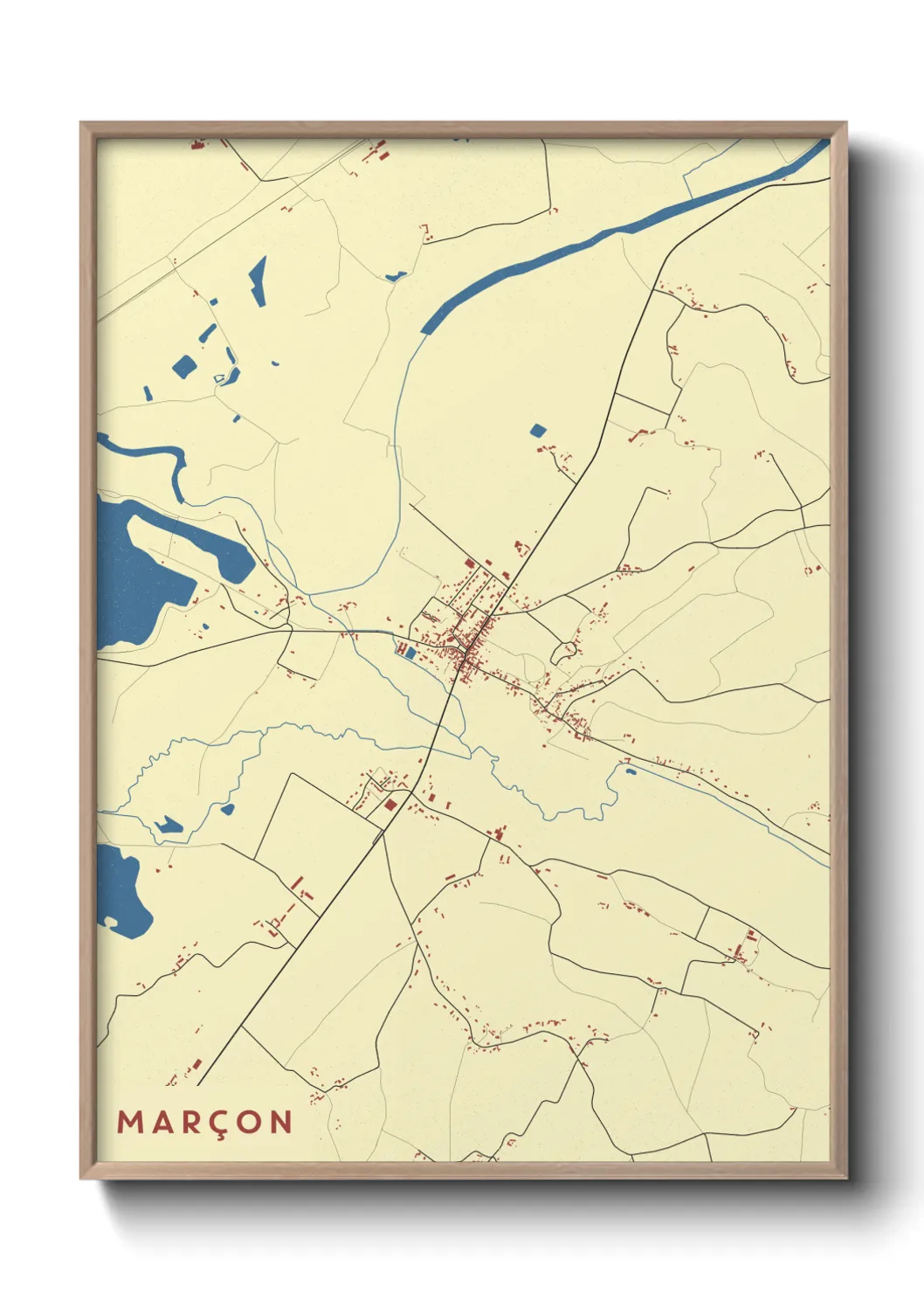 Une affiche de carte sur Marçon