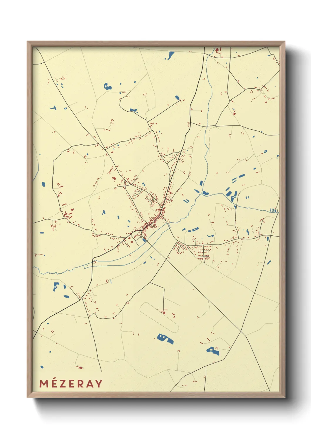 Une affiche de carte sur Mézeray