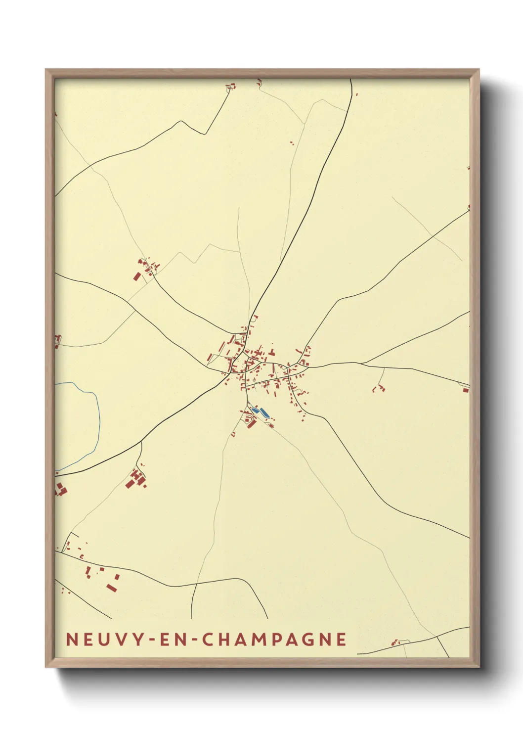 Une affiche de carte sur Neuvy-en-Champagne