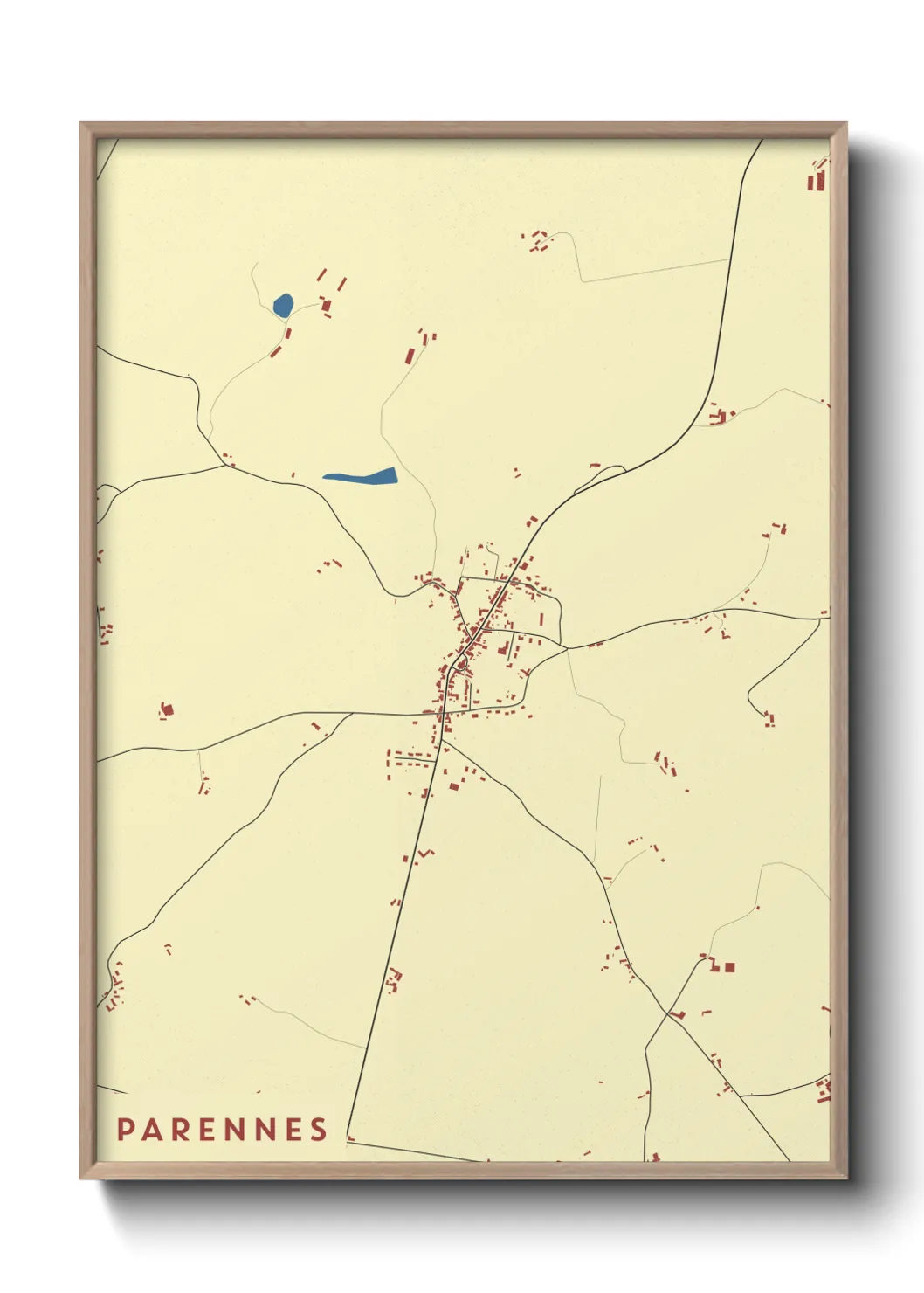 Une affiche de carte sur Parennes