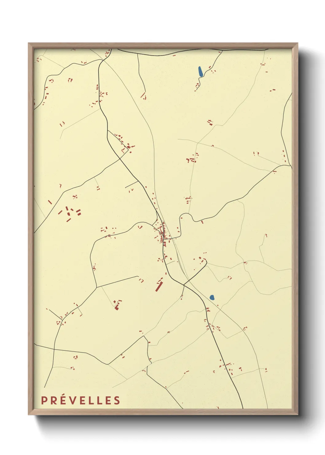 Une affiche de carte sur Prévelles