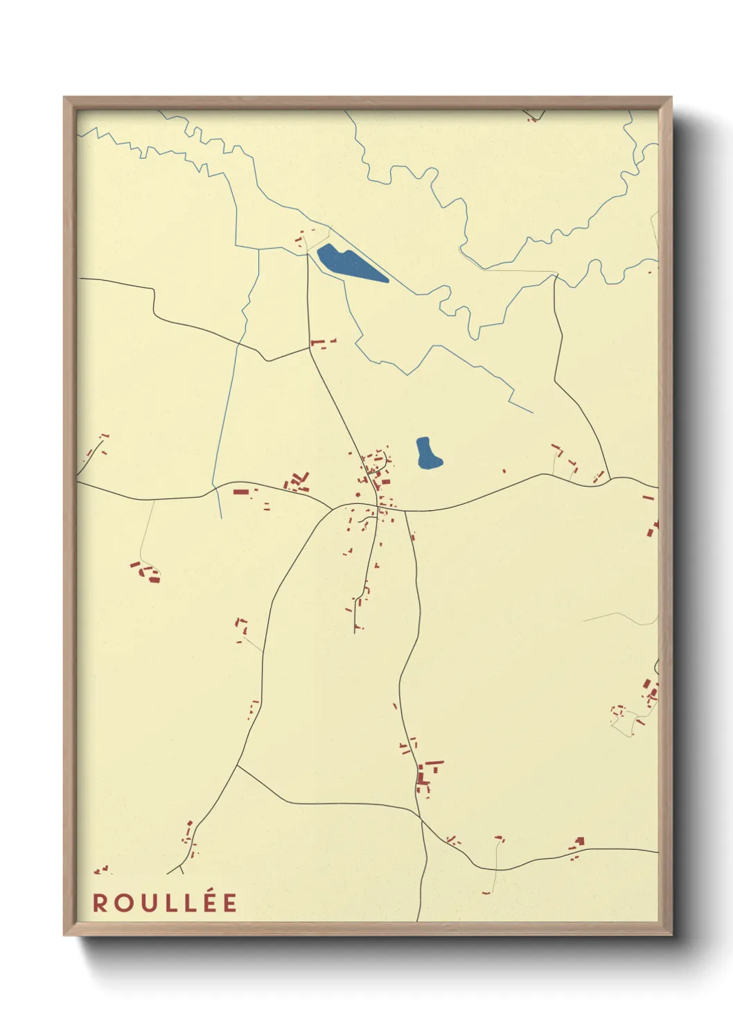 Une affiche de carte sur Roullée