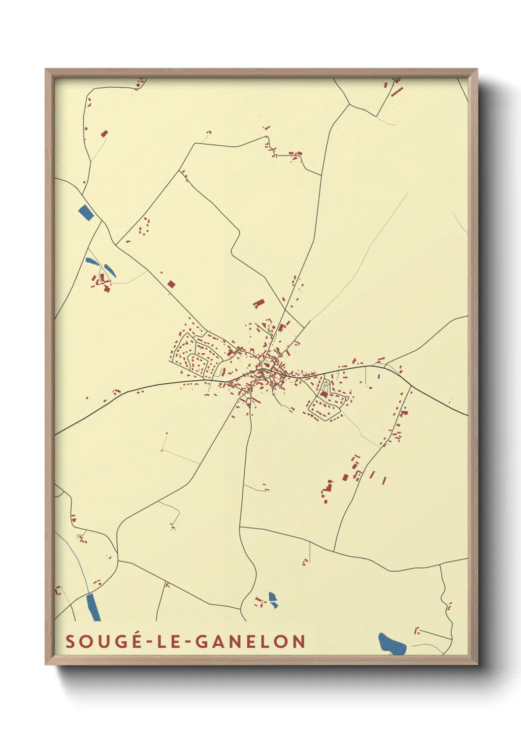 Une affiche de carte sur Sougé-le-Ganelon