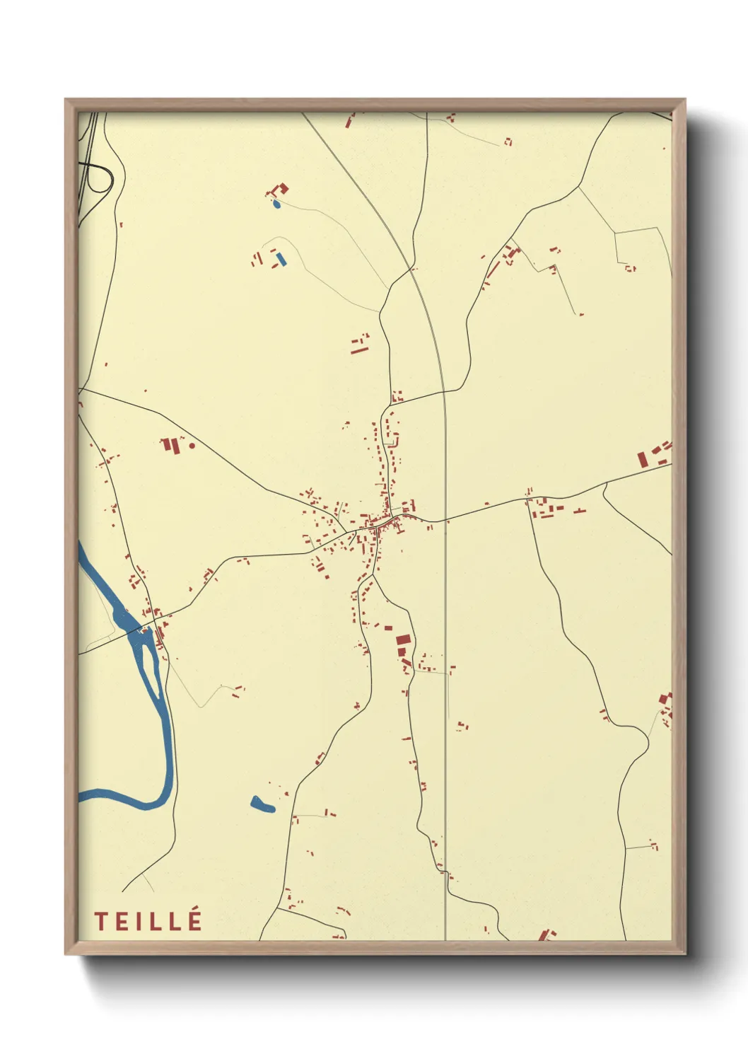 Une affiche de carte sur Teillé