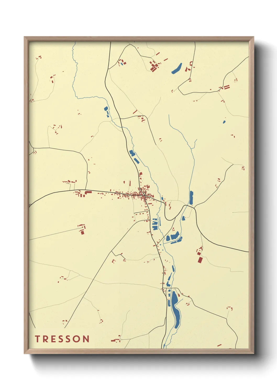 Une affiche de carte sur Tresson