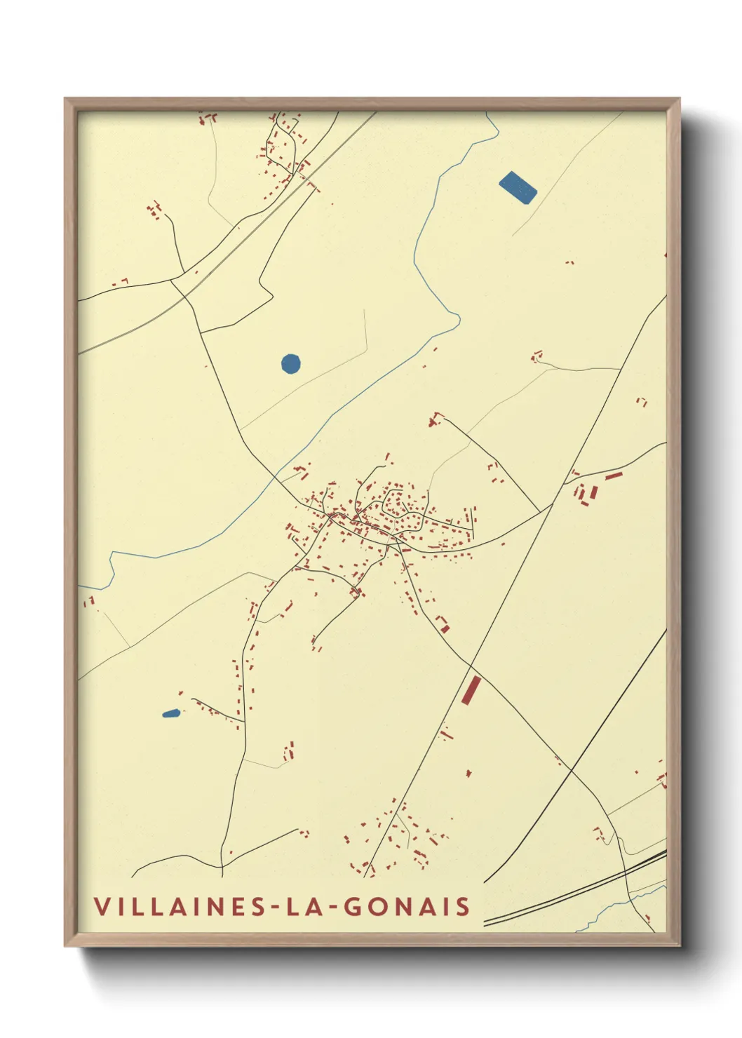 Une affiche de carte sur Villaines-la-Gonais