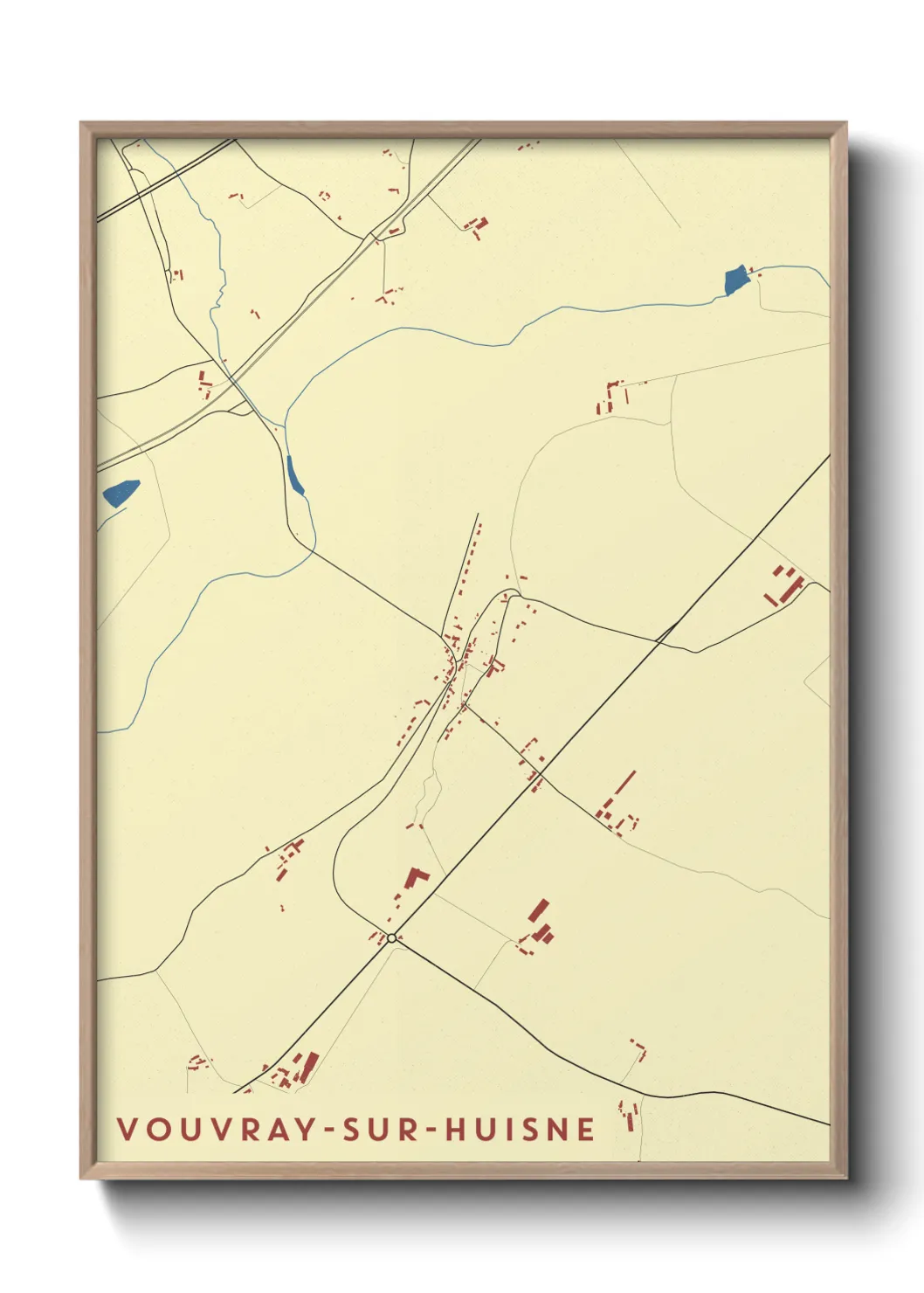 Un poster carteVouvray-sur-Huisne