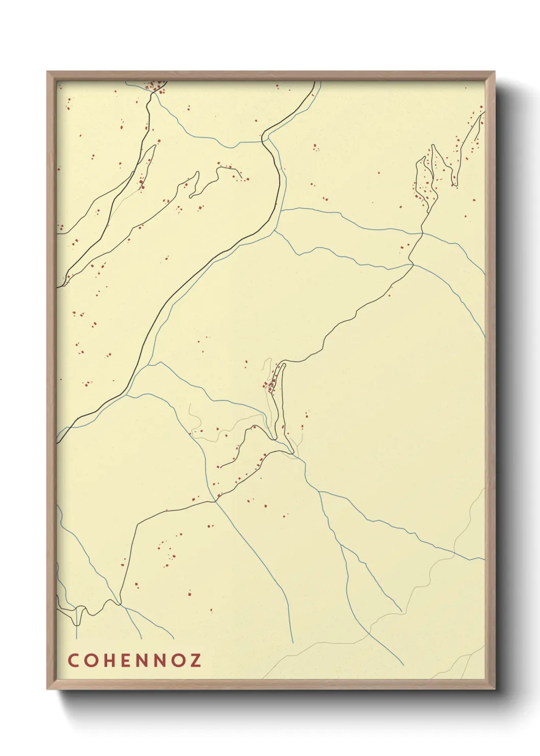 Une affiche de carte sur Cohennoz