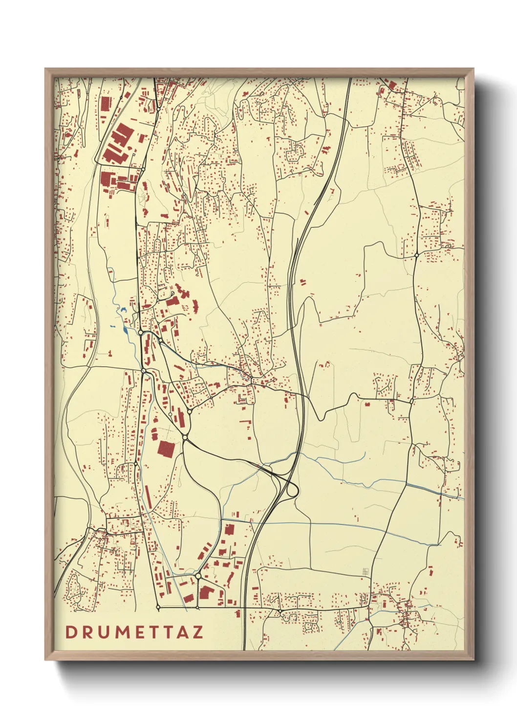 Une affiche de carte sur Drumettaz