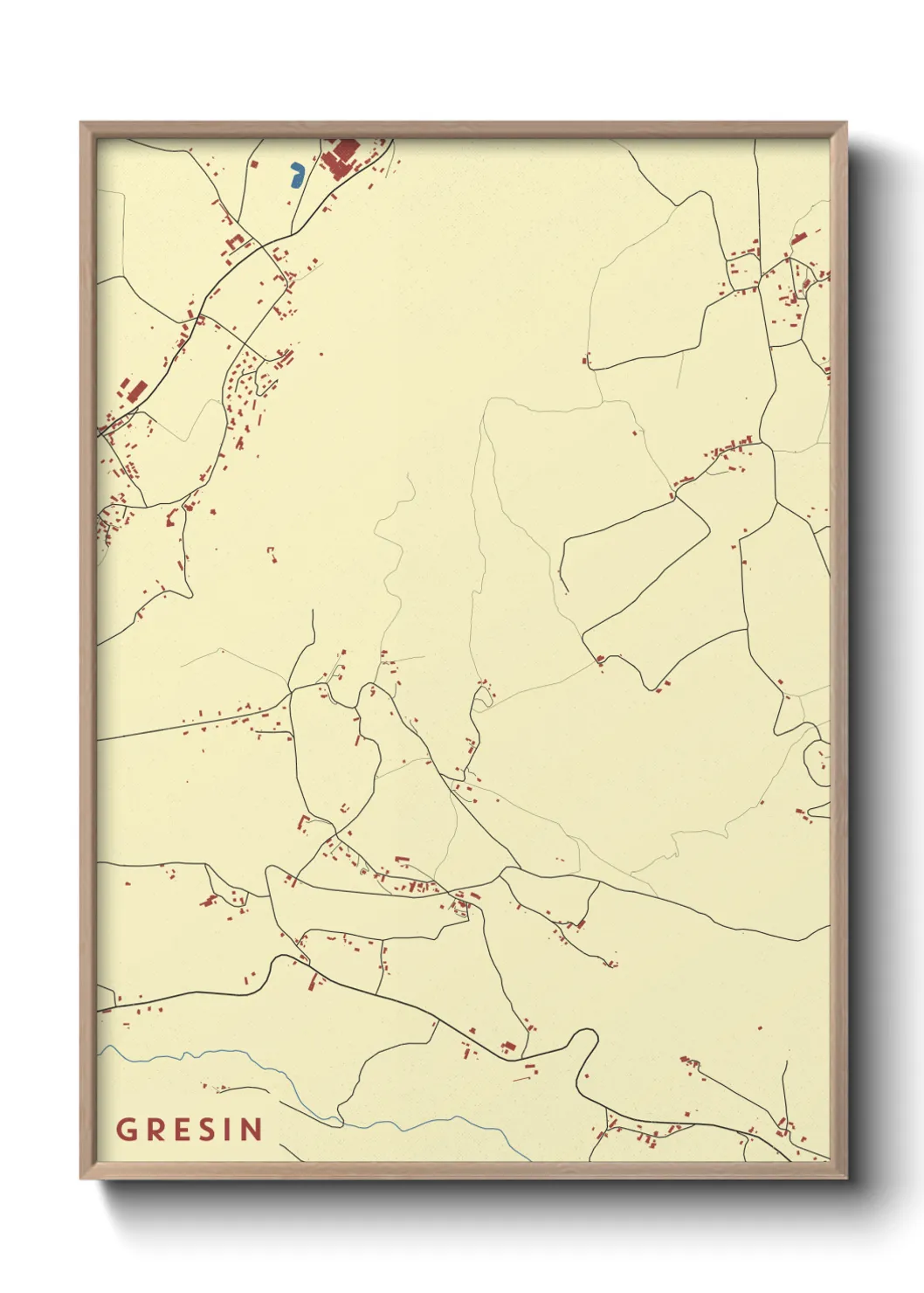 Une affiche de carte sur Gresin