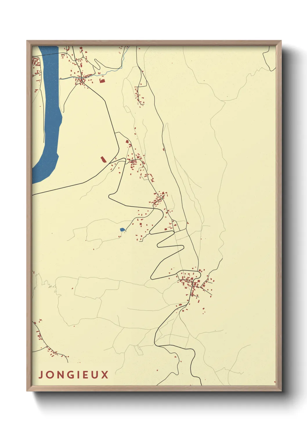 Une affiche de carte sur Jongieux